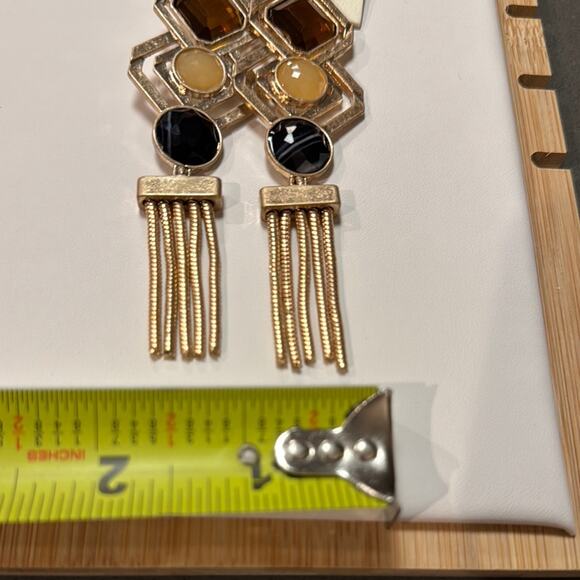 MIA Gold, Brown & Black Dangle Earrings - Picture 4 of 7